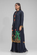 Designer Front Split Kurta-Skirt Set