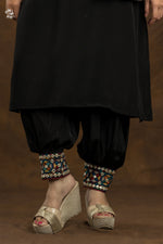 Designer Black Kurta and Pant Set with Matching bag
