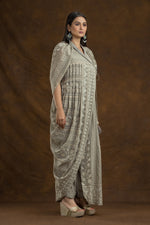 Embroidered Indo-Western Set, Angrakha top and pant