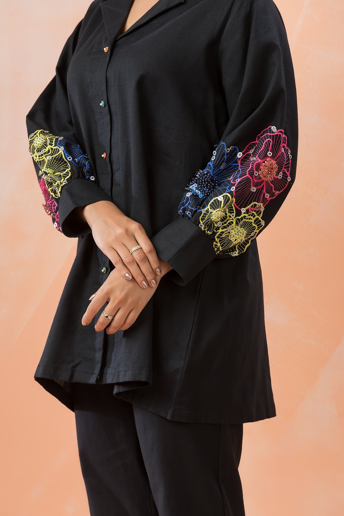 Hand Embroidered Cotton Co-ord Set