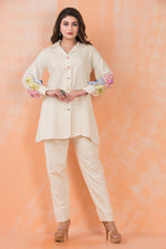 Hand Embroidered Cotton Co-ord Set