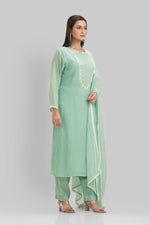 Sacred Suta Embroidered Georgette Kurta Set_Basra collection