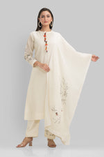 Sacred Suta Embroidered Cotton Kurta-Pant Dupatta Set