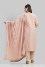 Embroidered Cotton Kurta-Pant-Dupatta Set