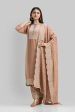 Sacred Suta Designer Silk Kurta-Pant-Dupatta Set