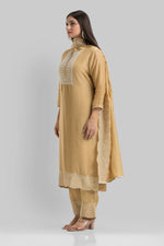 Sacred Suta Designer Silk Kurta-Pant-Dupatta Set