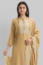 Sacred Suta Designer Silk Kurta-Pant-Dupatta Set