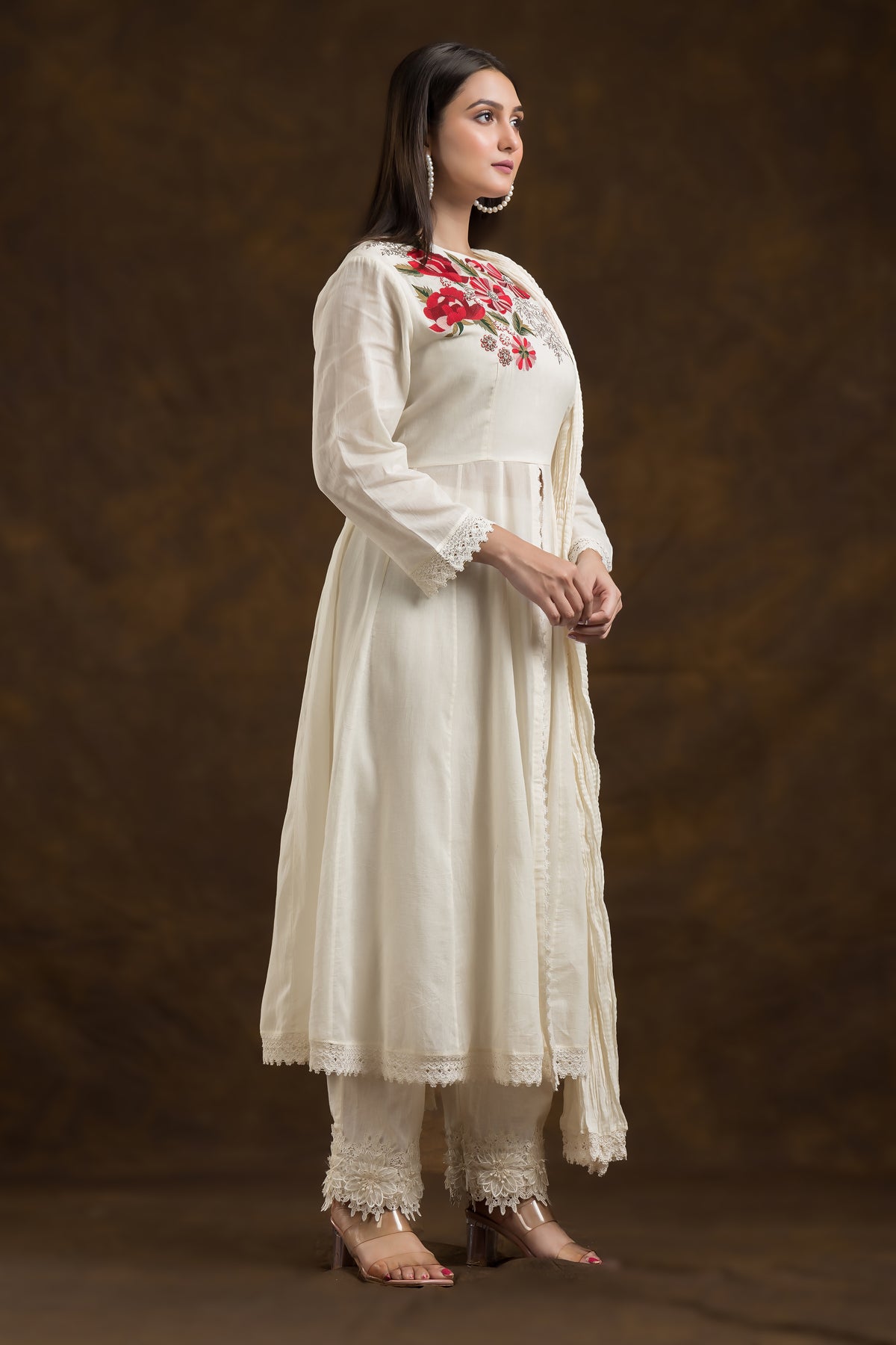 Designer Muslin Kurta-Pant-Dupatta Set