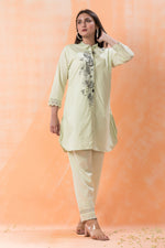 Designer Hand Painted Camric Kurta-Pant Set