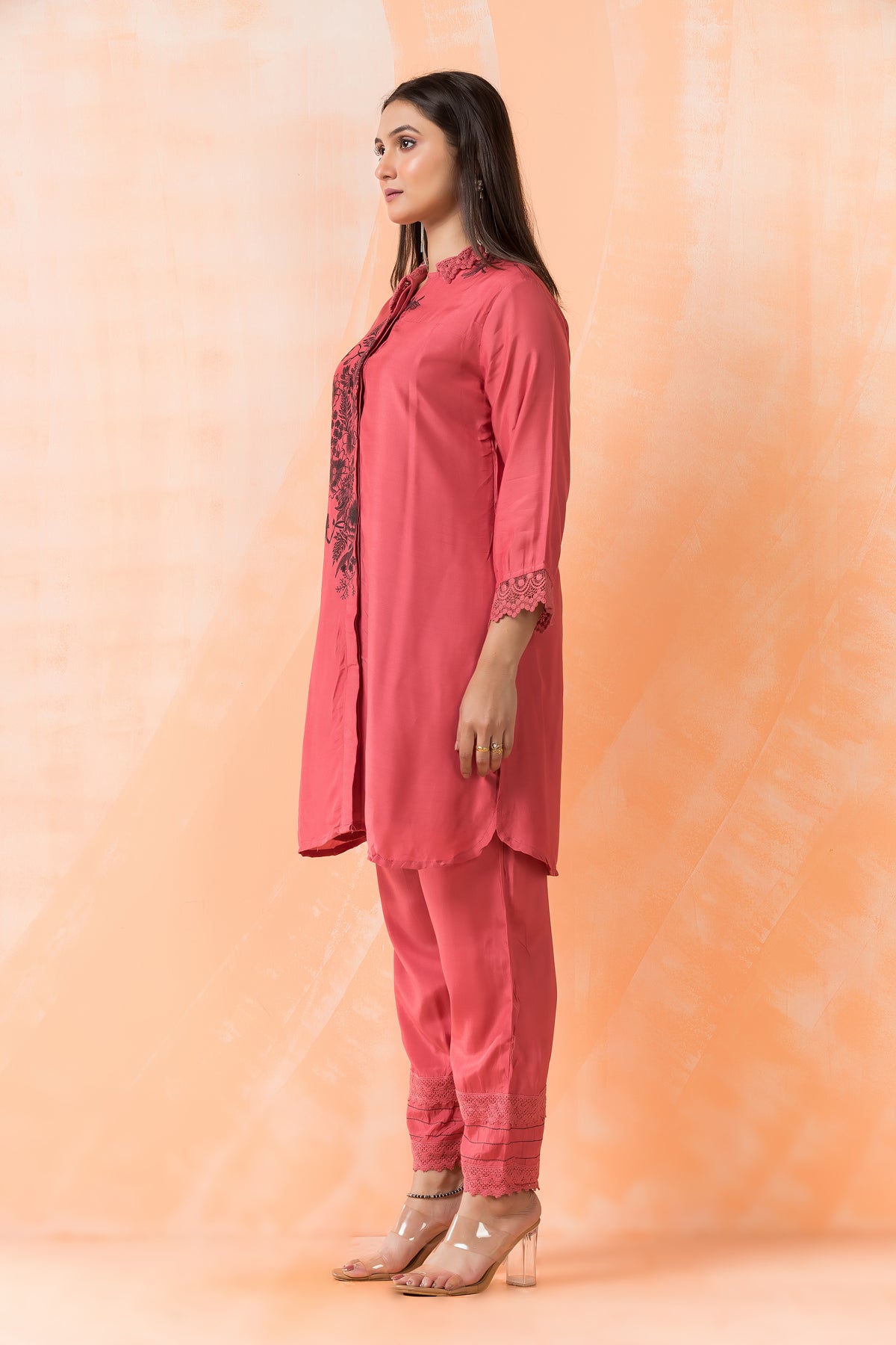 Designer Hand Painted Camric Kurta-Pant Set