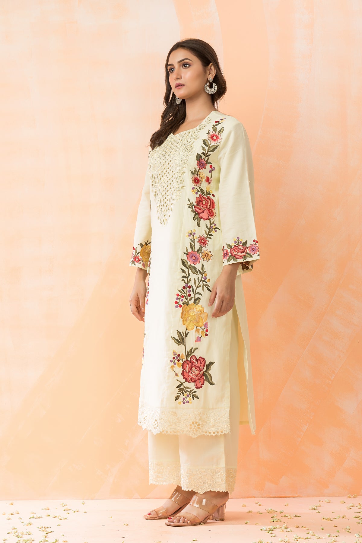 Embroidered Cotton Kurta-Pant Set