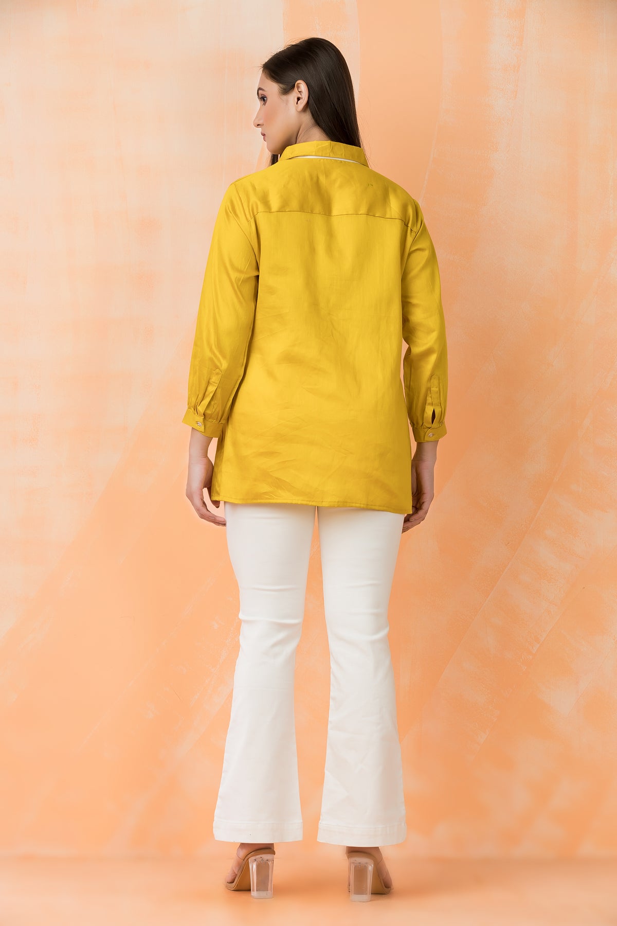 Sacred Suta Embroidered Shirt Collar Top