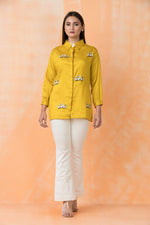 Sacred Suta Embroidered Shirt Collar Top