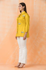 Sacred Suta Embroidered Shirt Collar Top