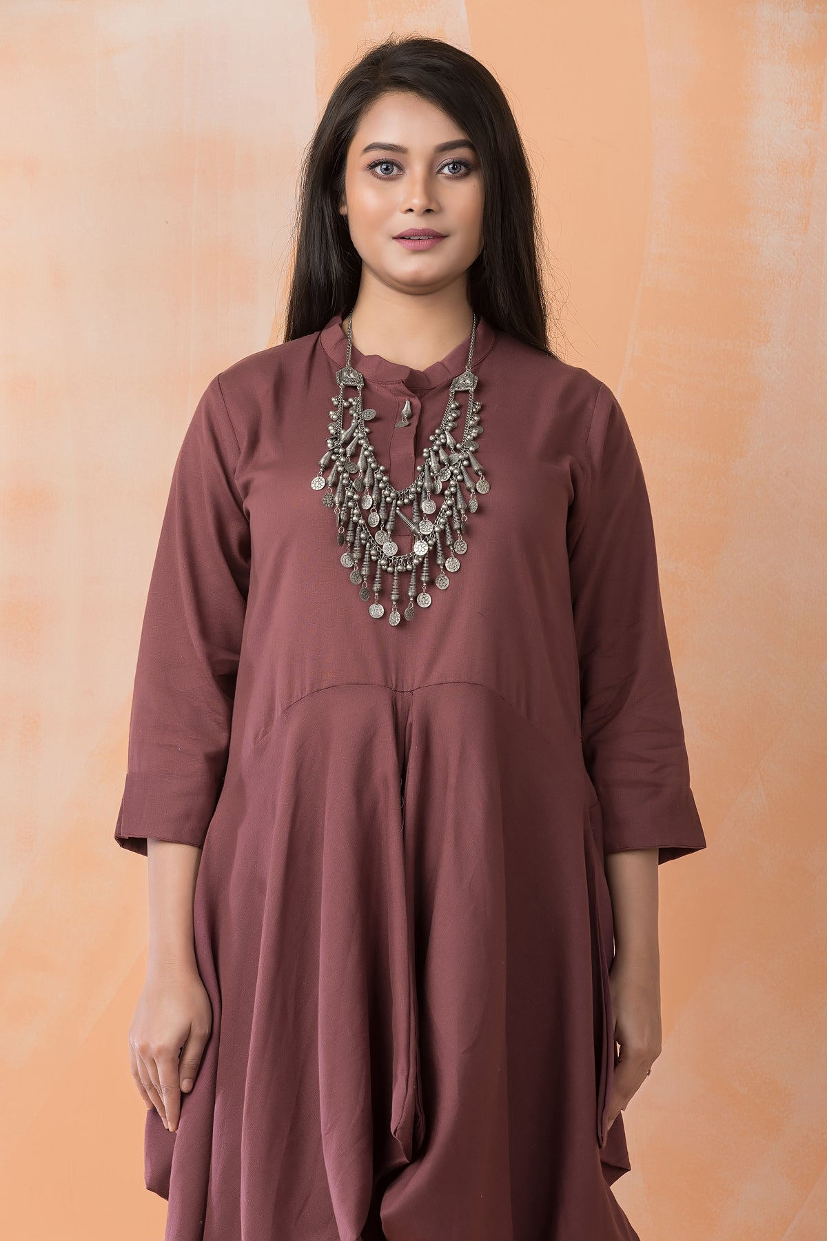 Cotton Gown with Neckpiece