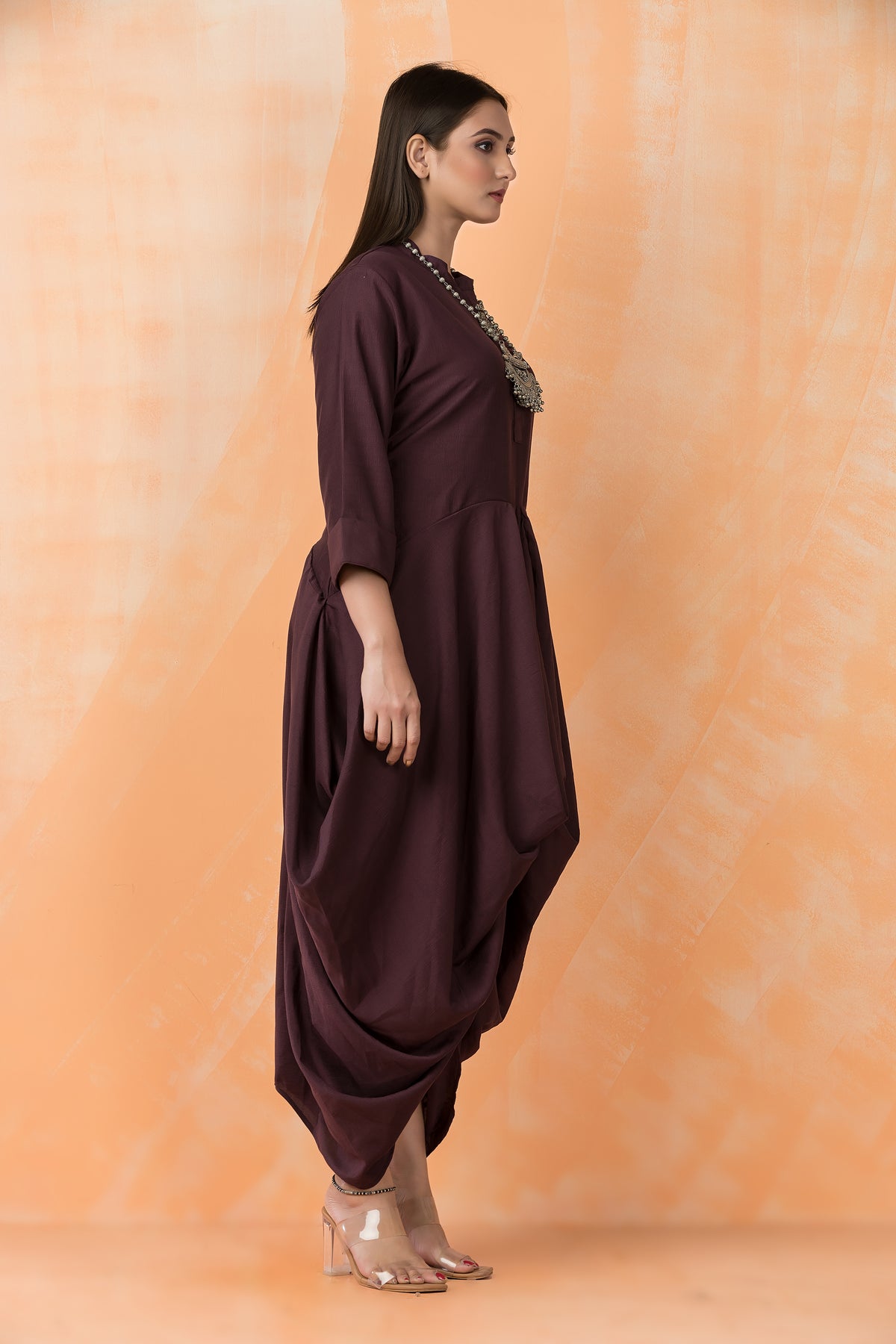 Cotton Gown with Neckpiece