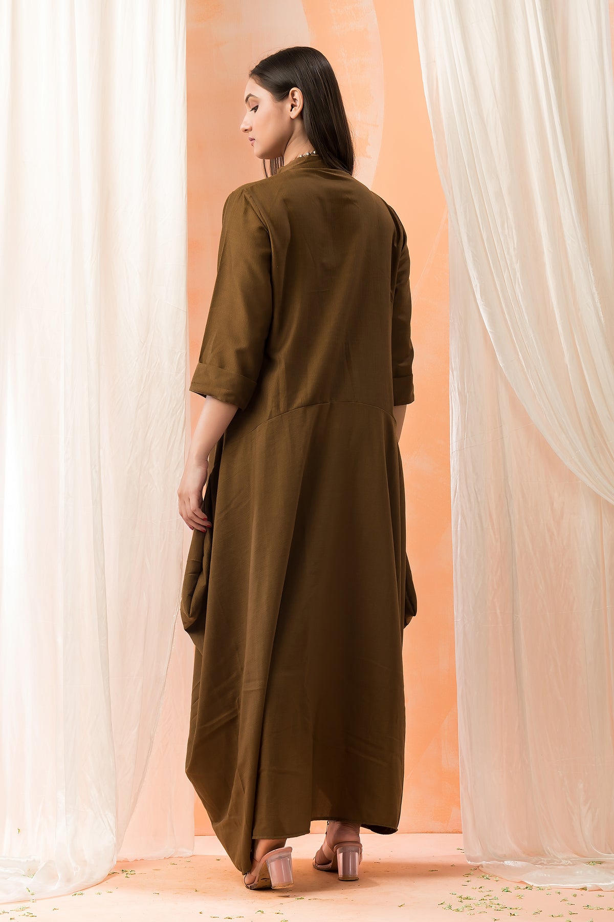 Cotton Gown with Neckpiece