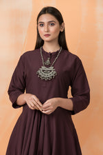 Cotton Gown with Neckpiece