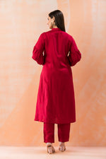 Hand Painted Silk Kurti-Pant Set