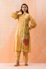 Hand Painted Silk Kurti-Pant Set
