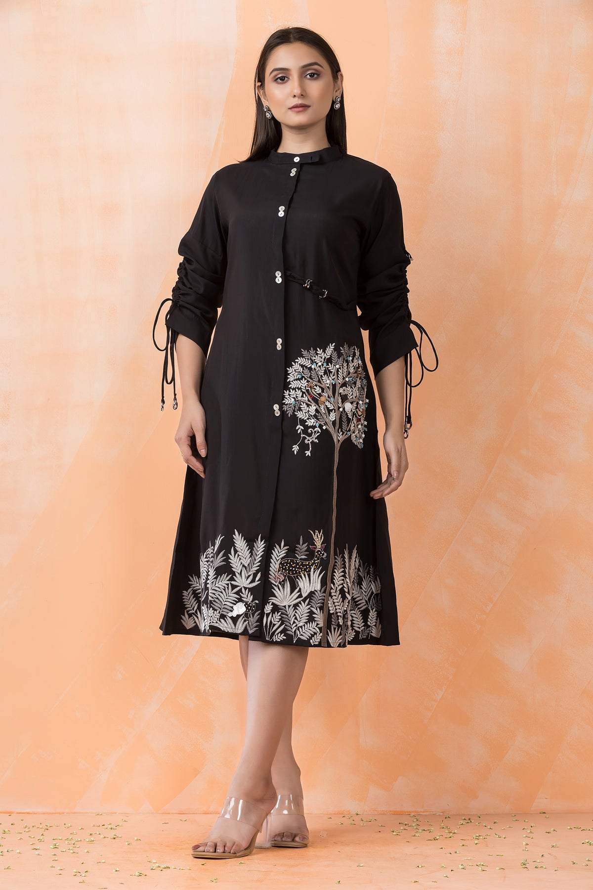 Knee Length Designer Silk Dress