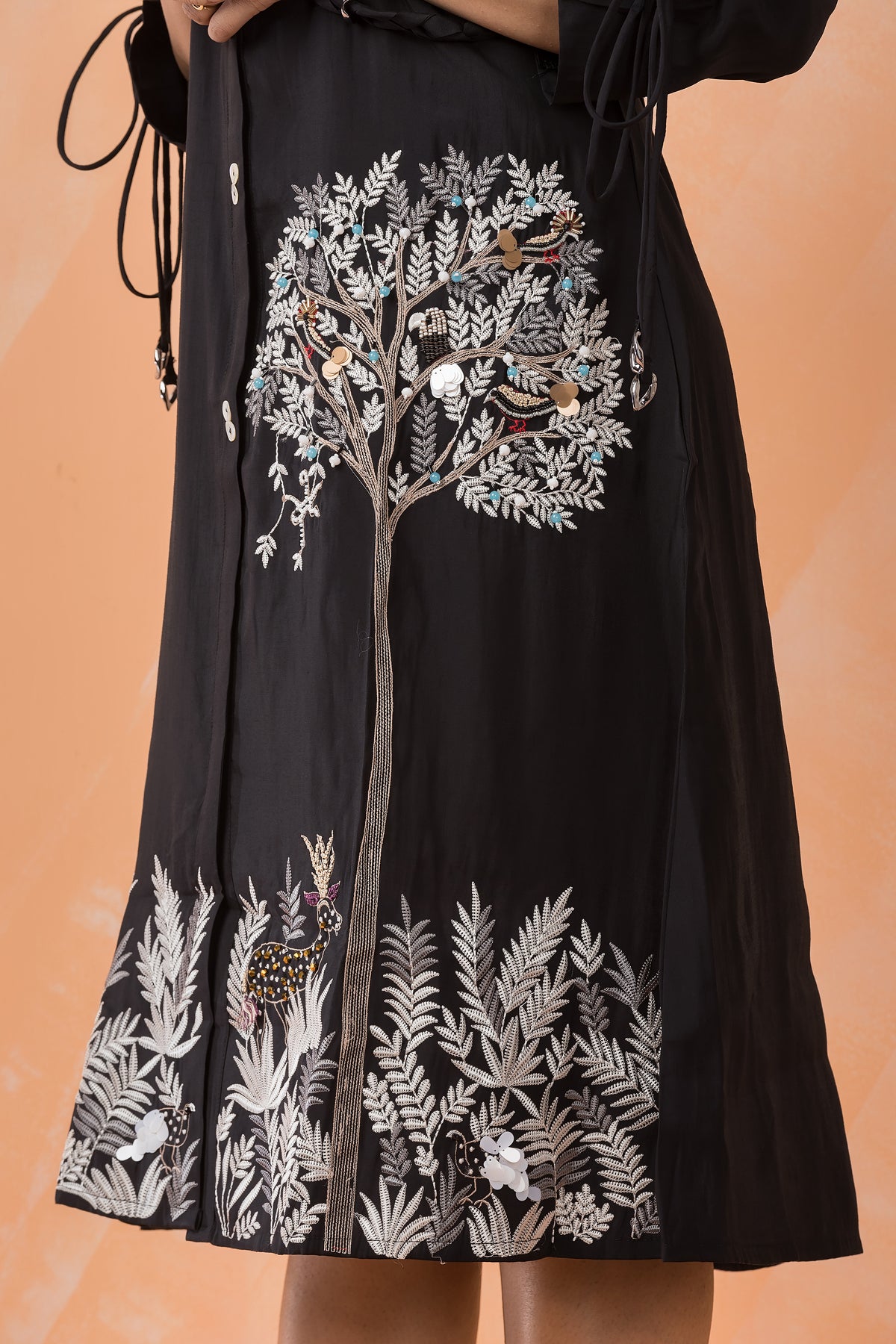 Knee Length Designer Silk Dress