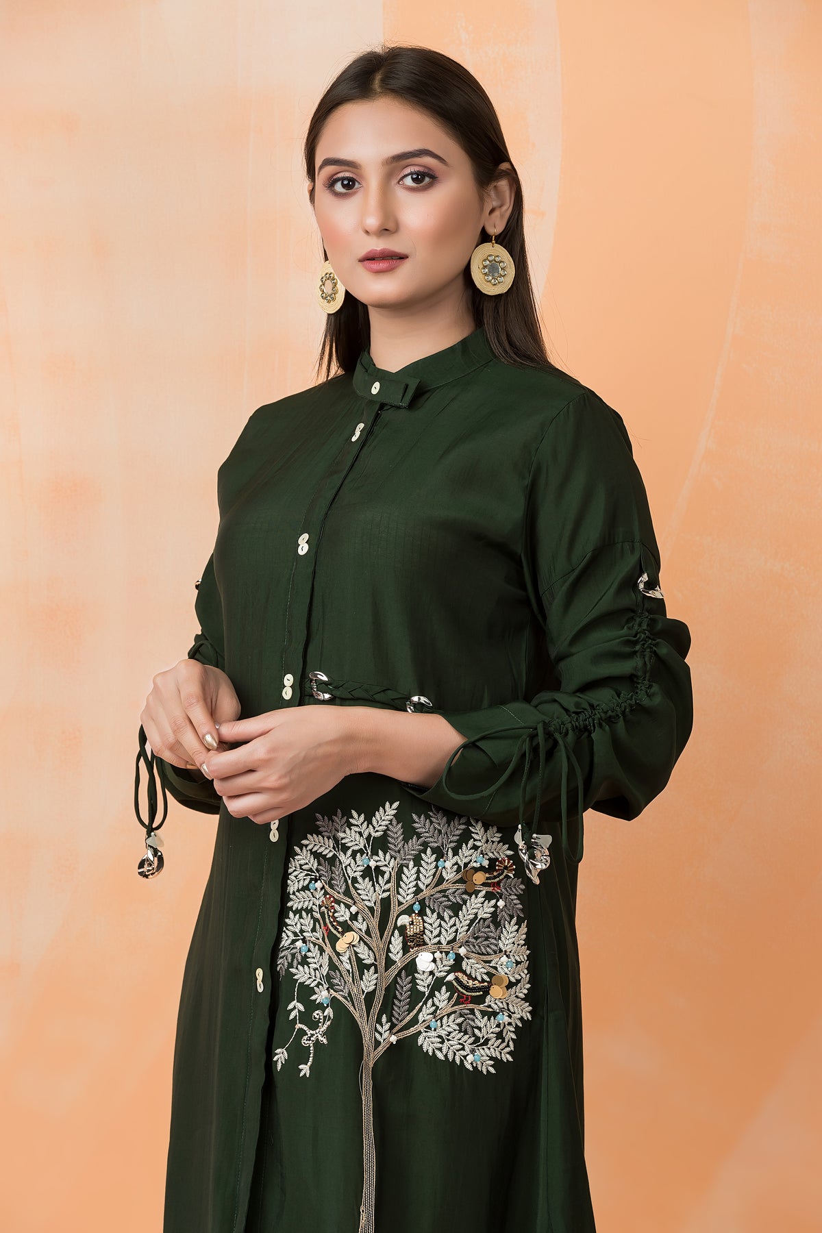 Knee Length Designer Silk Dress