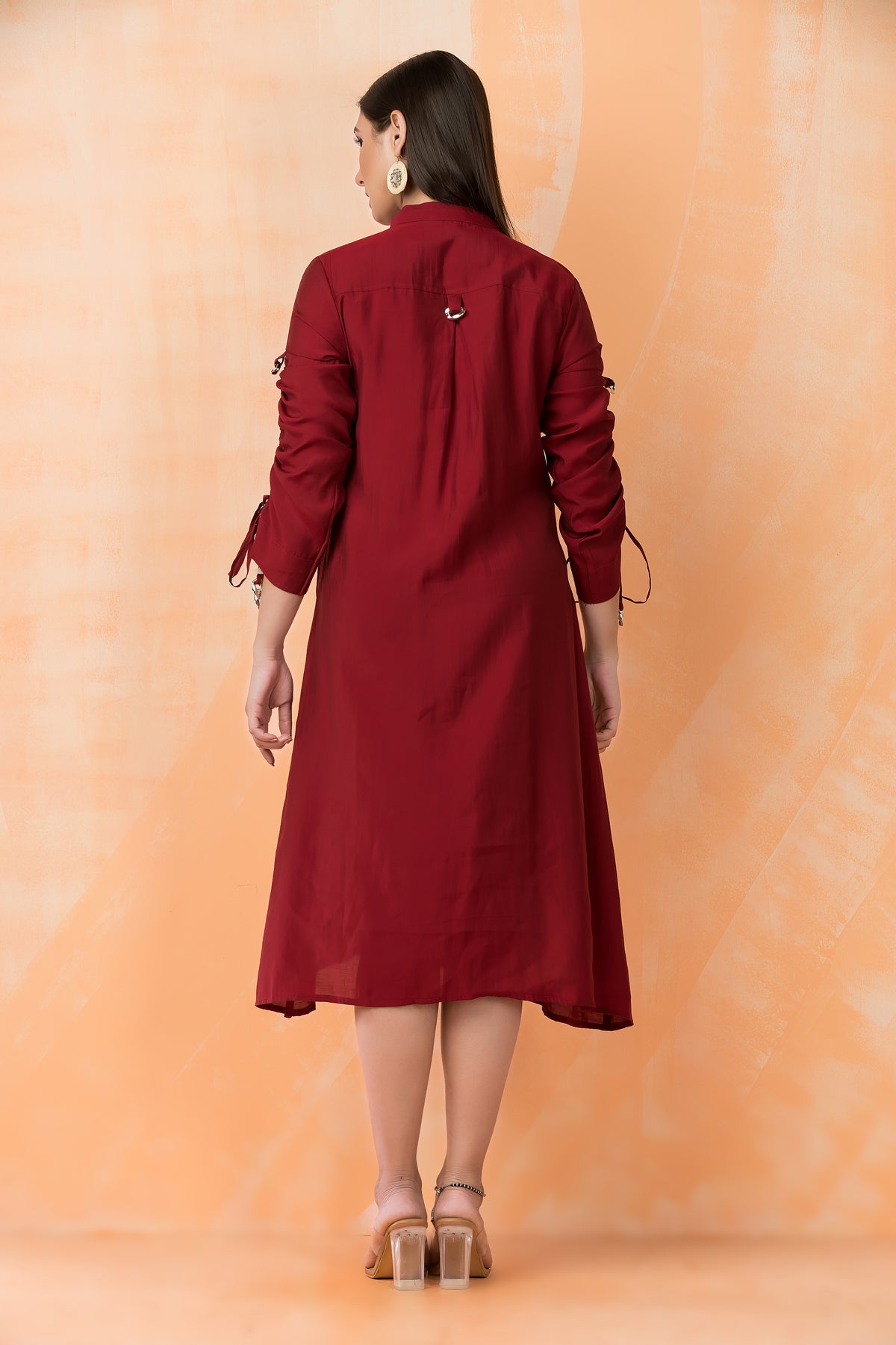 Knee Length Designer Silk Dress