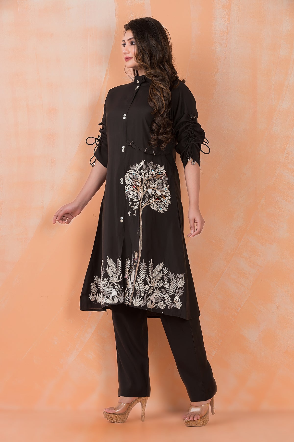 Designer Silk Kurta Pant Set