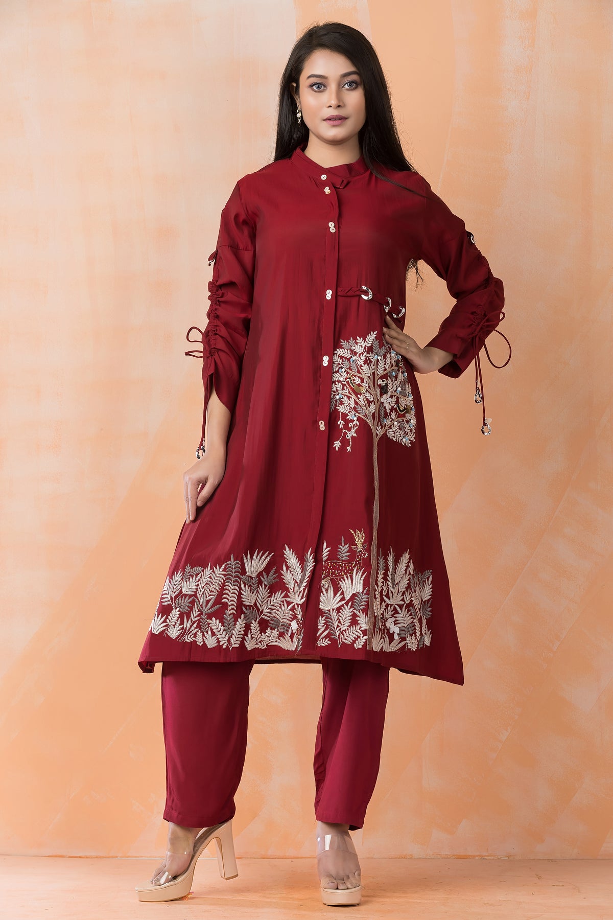 Designer Silk Kurta Pant Set