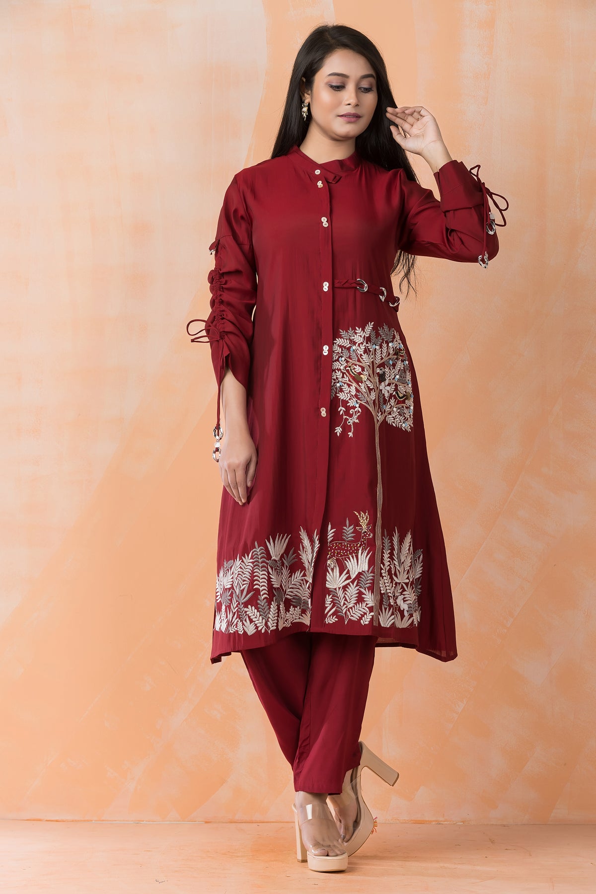 Designer Silk Kurta Pant Set