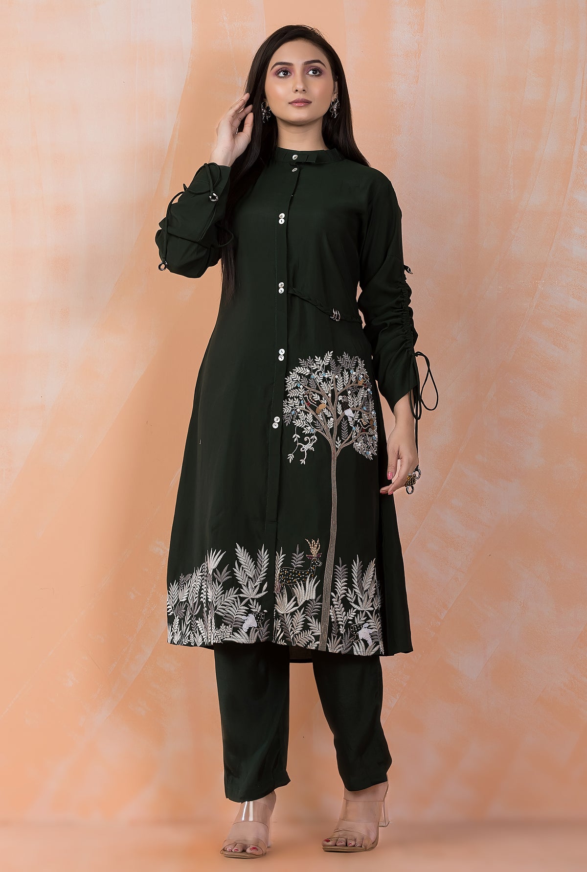 Designer Silk Kurta Pant Set