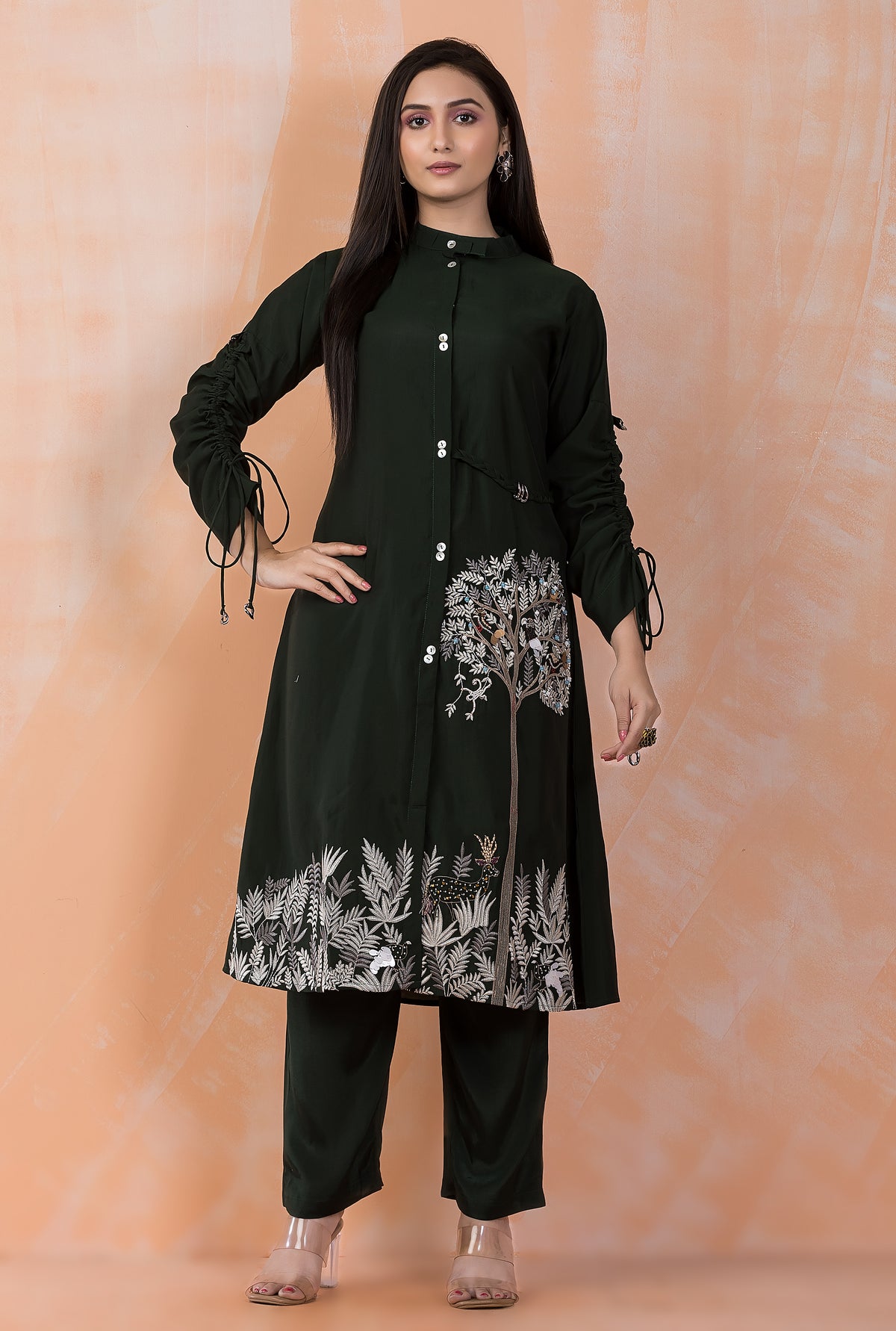 Designer Silk Kurta Pant Set