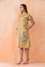 Knee Length Designer Patchwork Dress