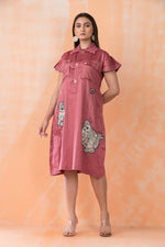 Knee Length Designer Patchwork Dress