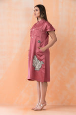 Knee Length Designer Patchwork Dress