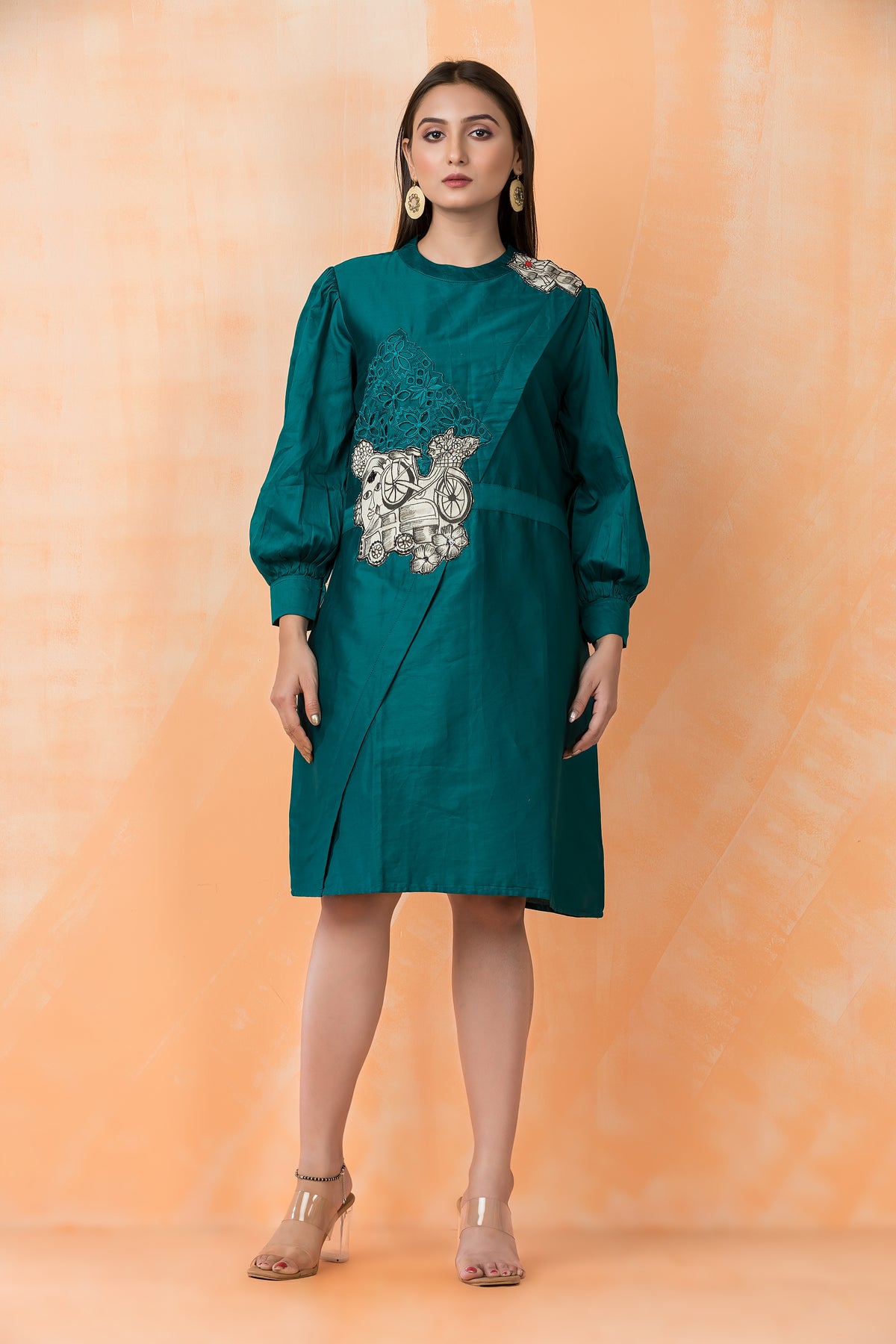 Knee Length Designer Cotton Dress