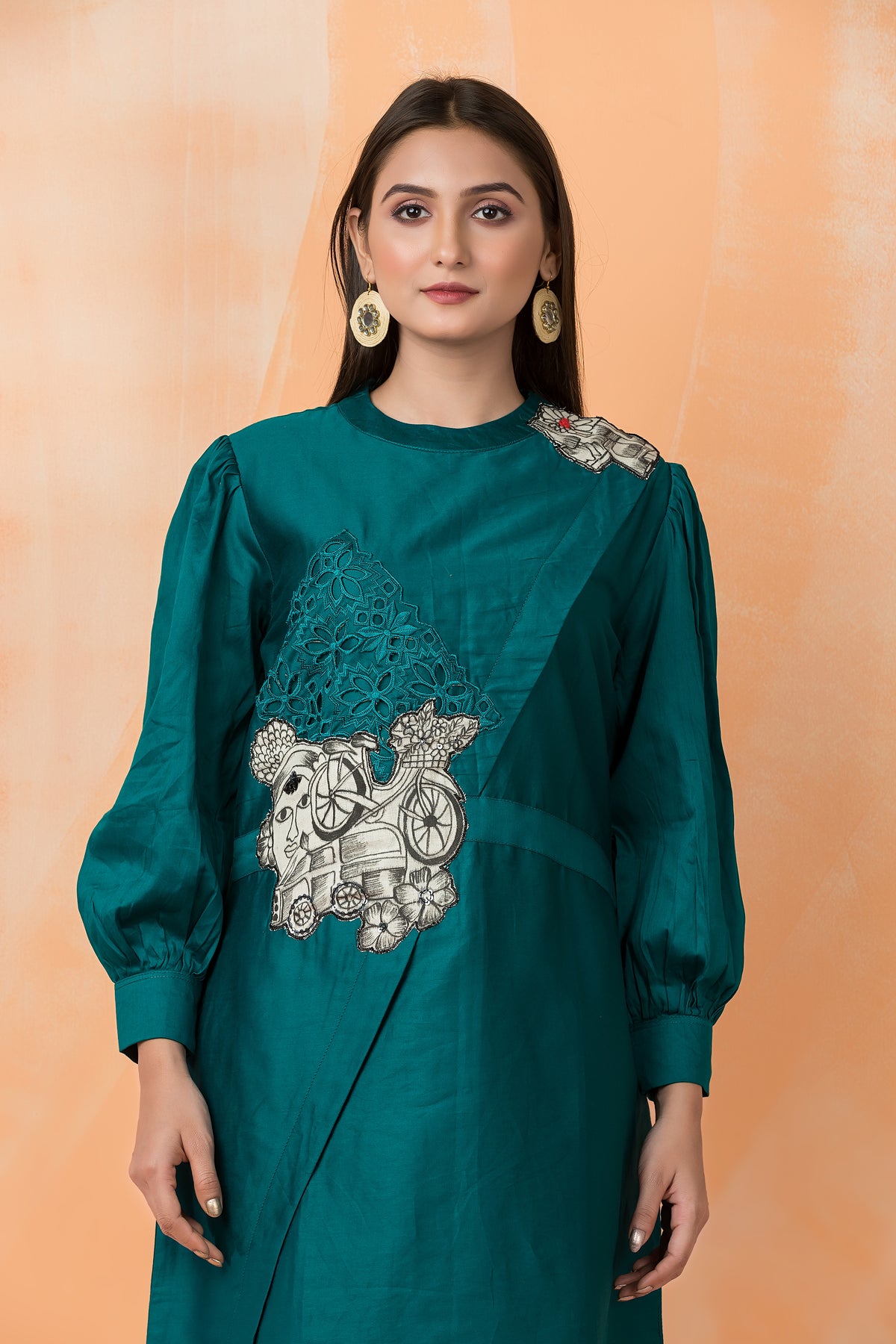 Knee Length Designer Cotton Dress