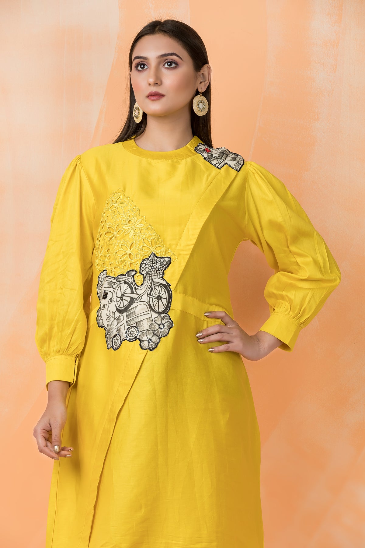 Knee Length Designer Cotton Dress