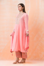 Heavy Yoke Embroidery Kurti Pant Dupatta Set