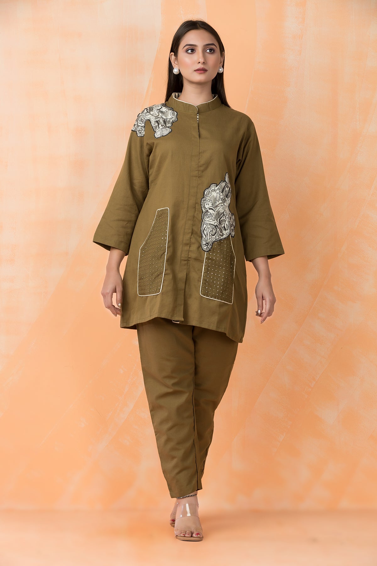 Hand Appliqued Cotton Co-ord Set