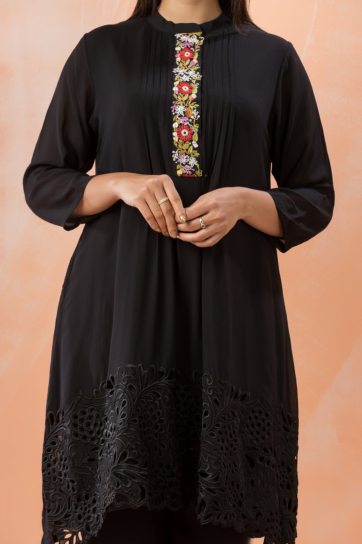 Designer Muslin Kurti Pant set with Boring Work