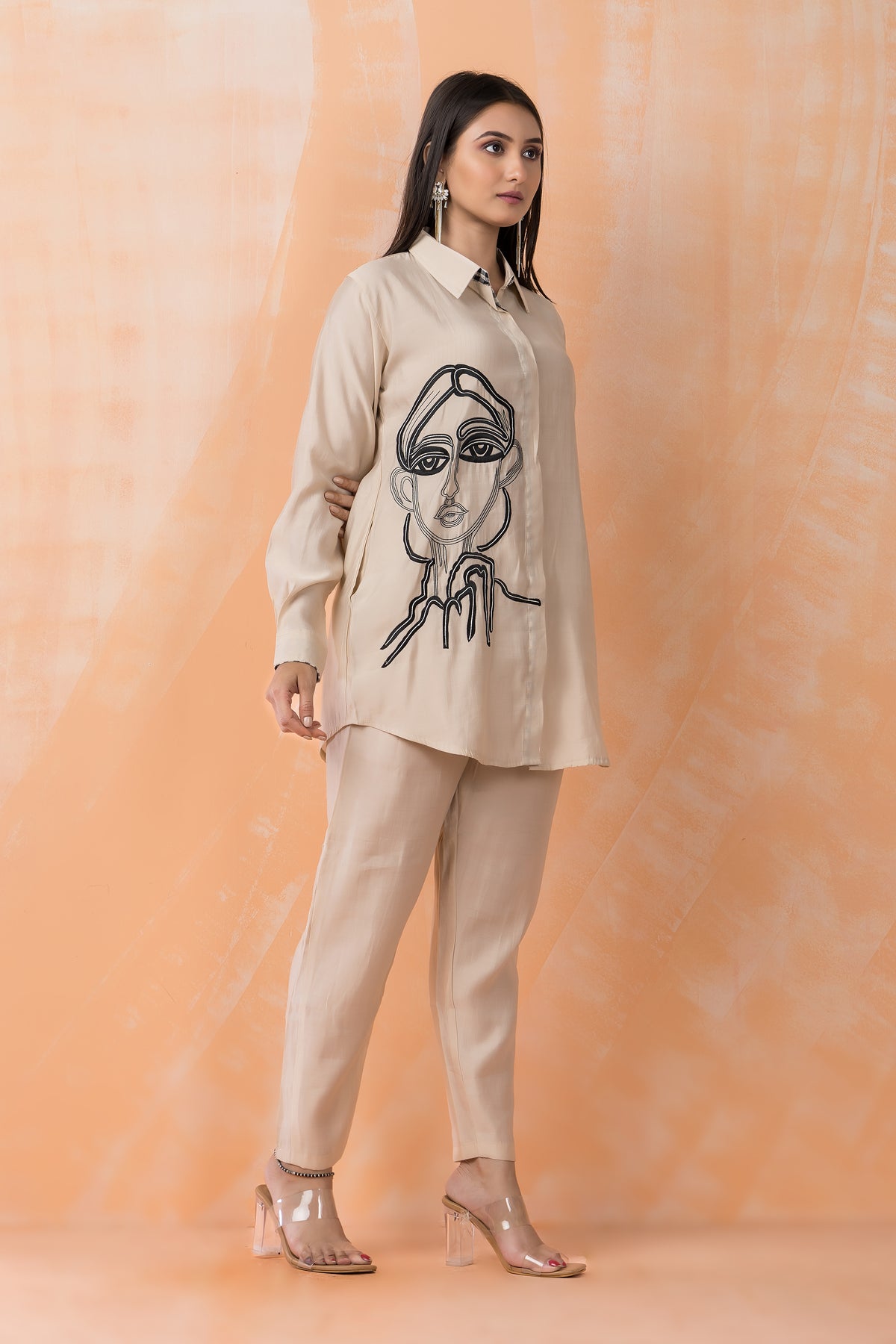 Embroidered Silk Co-ord Set