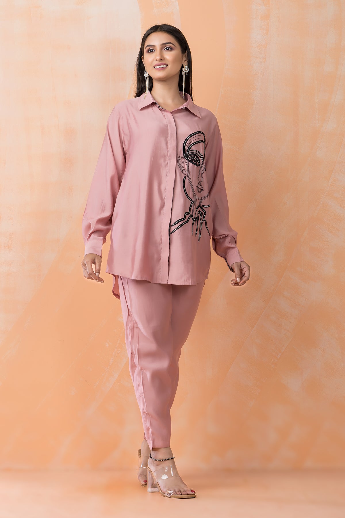 Embroidered Silk Co-ord Set