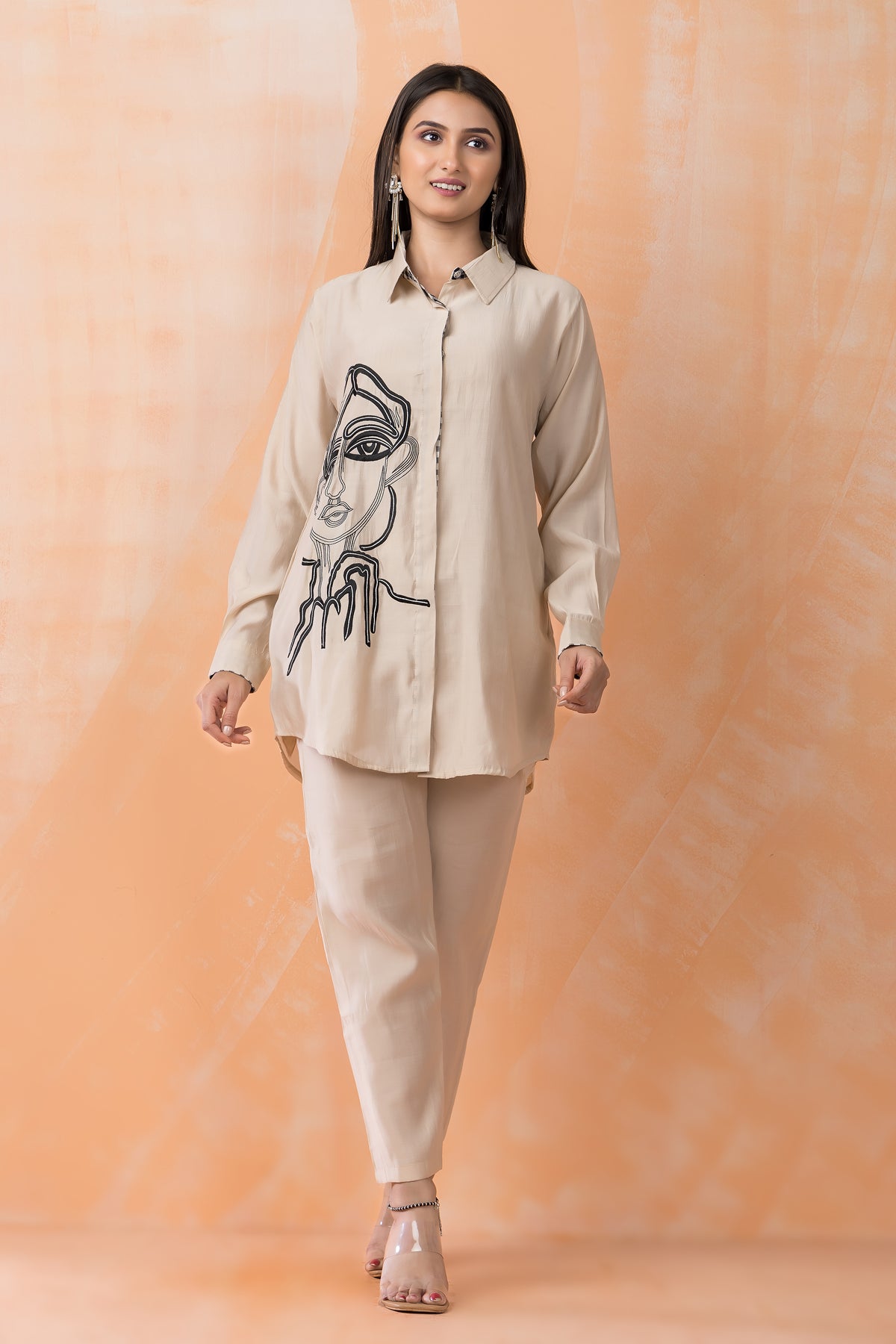 Embroidered Silk Co-ord Set