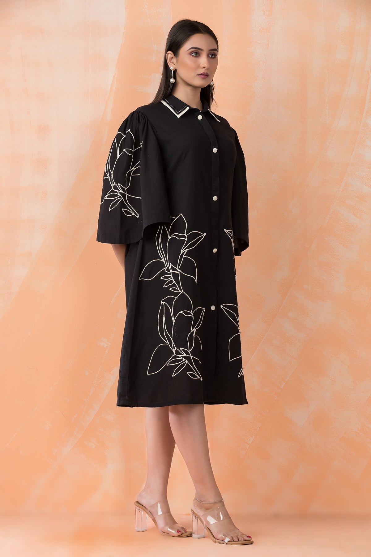 Knee Length Designer Cotton Dress