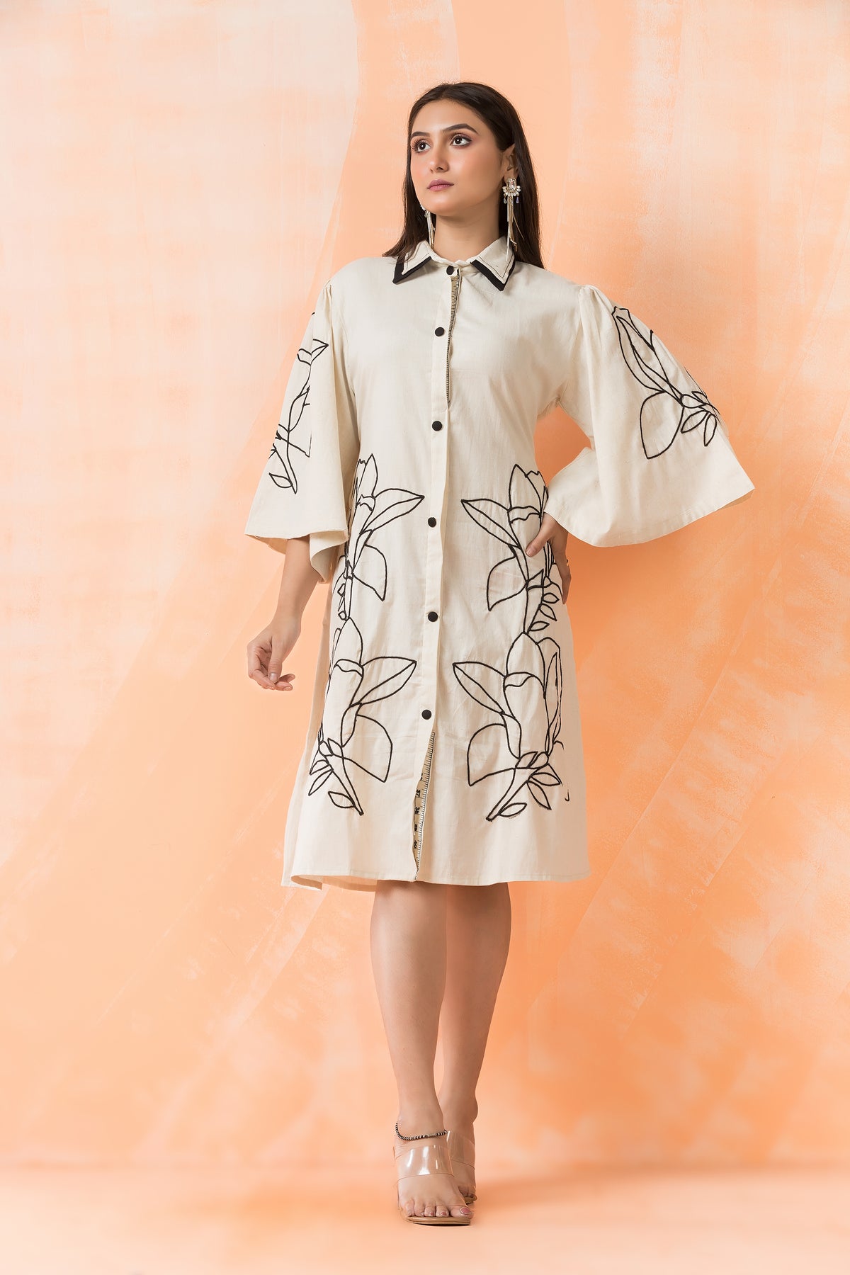 Knee Length Designer Cotton Dress