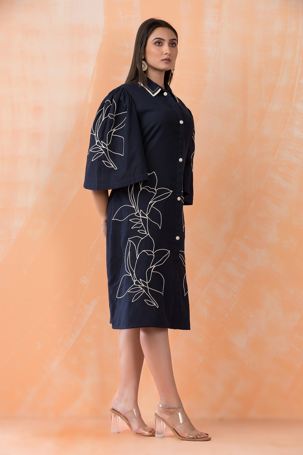 Knee Length Designer Cotton Dress