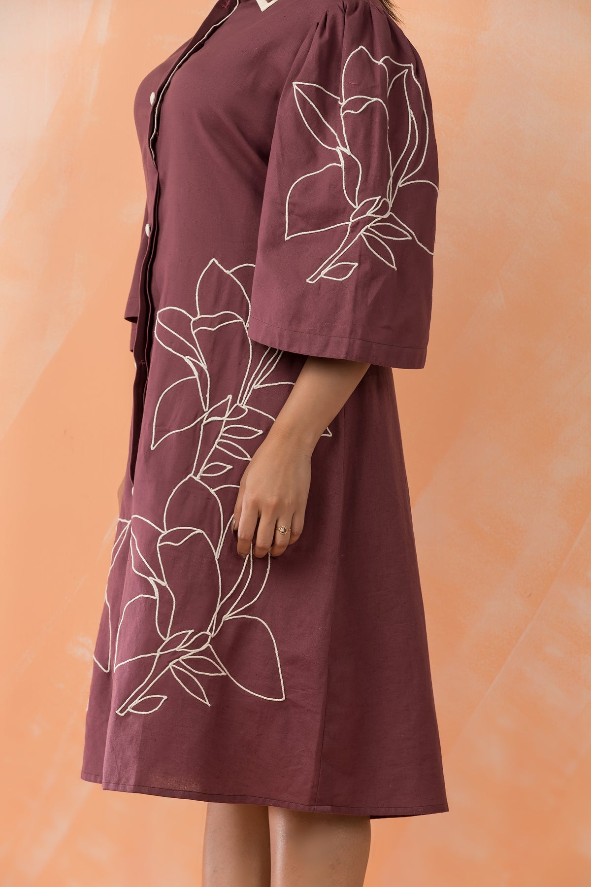 Knee Length Designer Cotton Dress