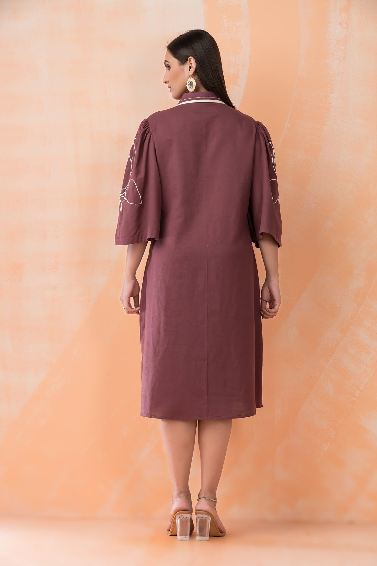 Knee Length Designer Cotton Dress